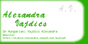 alexandra vajdics business card